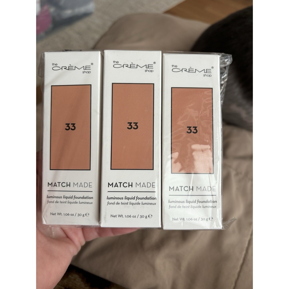 The Creme Shop Color 33. Three Pieces In Bundle. Luminous Liquid Foundation.